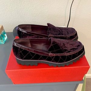 Donald J Pliner Velvet Lug Sole Loafers Size 8